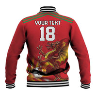 Custom Wales Football Baseball Jacket Y Ddraig Goch Ddyry Cychwyn
