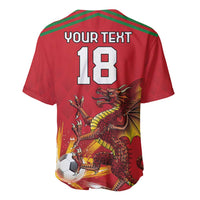 Custom Wales Football Baseball Jersey Y Ddraig Goch Ddyry Cychwyn