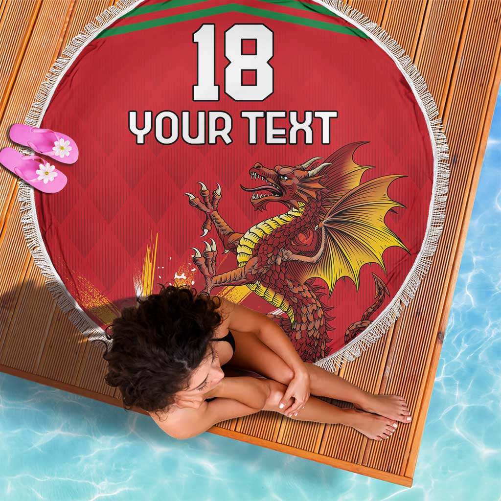 Custom Wales Football Beach Blanket Y Ddraig Goch Ddyry Cychwyn