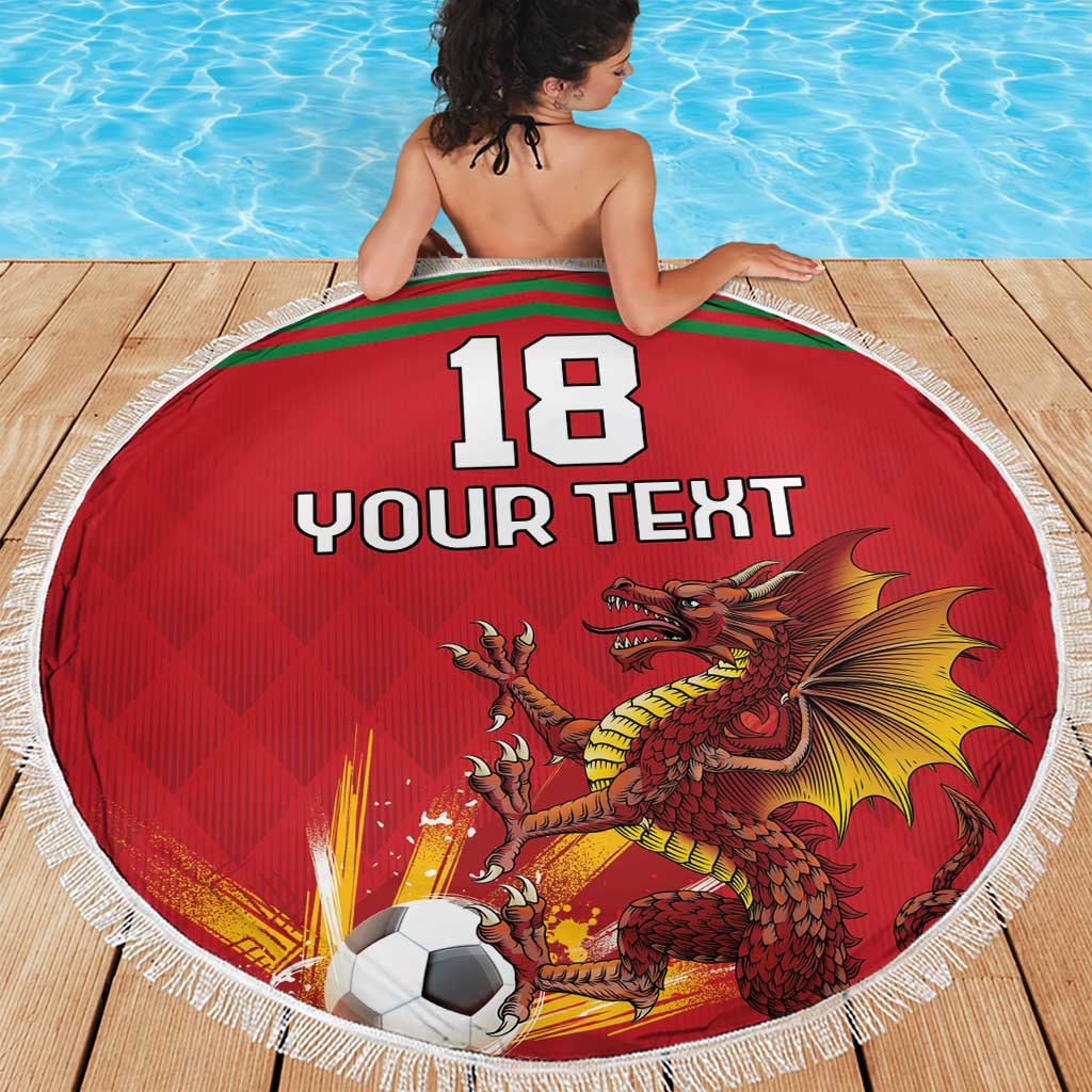 Custom Wales Football Beach Blanket Y Ddraig Goch Ddyry Cychwyn