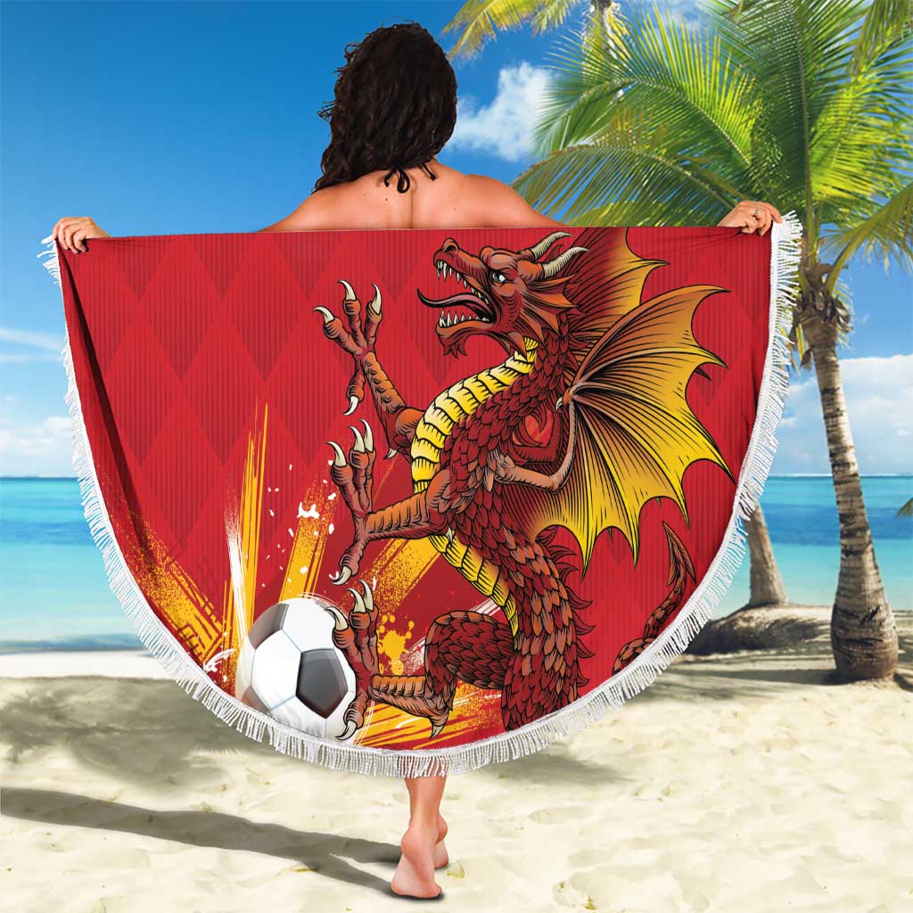 Custom Wales Football Beach Blanket Y Ddraig Goch Ddyry Cychwyn