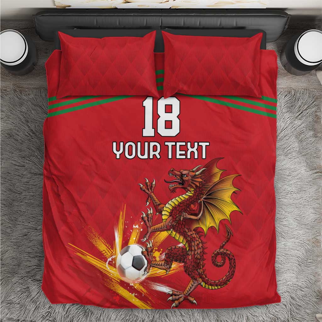 Custom Wales Football Bedding Set Y Ddraig Goch Ddyry Cychwyn