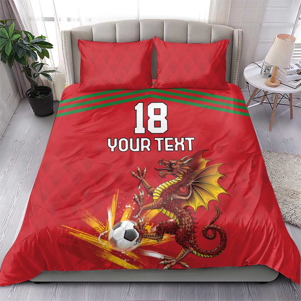 Custom Wales Football Bedding Set Y Ddraig Goch Ddyry Cychwyn