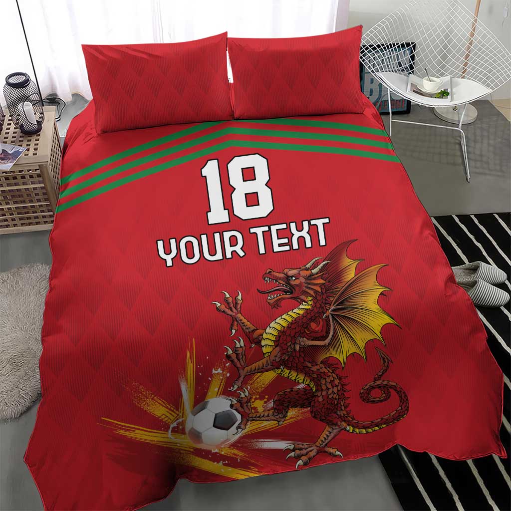 Custom Wales Football Bedding Set Y Ddraig Goch Ddyry Cychwyn