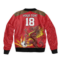 Custom Wales Football Bomber Jacket Y Ddraig Goch Ddyry Cychwyn