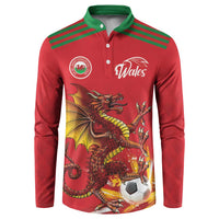 Custom Wales Football Button Sweatshirt Y Ddraig Goch Ddyry Cychwyn