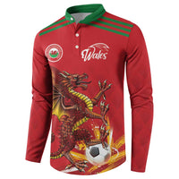 Custom Wales Football Button Sweatshirt Y Ddraig Goch Ddyry Cychwyn