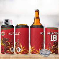 Custom Wales Football 4 in 1 Can Cooler Tumbler Y Ddraig Goch Ddyry Cychwyn