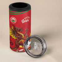 Custom Wales Football 4 in 1 Can Cooler Tumbler Y Ddraig Goch Ddyry Cychwyn