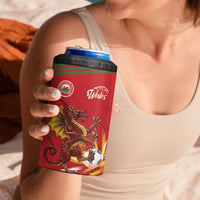 Custom Wales Football 4 in 1 Can Cooler Tumbler Y Ddraig Goch Ddyry Cychwyn