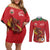Custom Wales Football Couples Matching Off Shoulder Short Dress and Long Sleeve Button Shirt Y Ddraig Goch Ddyry Cychwyn