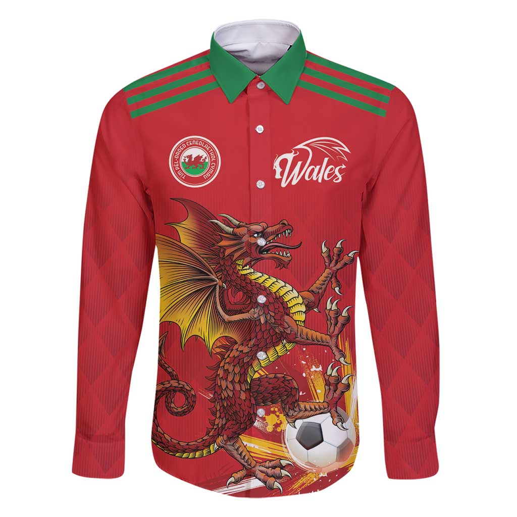 Custom Wales Football Family Matching Long Sleeve Bodycon Dress and Hawaiian Shirt Y Ddraig Goch Ddyry Cychwyn