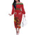 Custom Wales Football Family Matching Off The Shoulder Long Sleeve Dress and Hawaiian Shirt Y Ddraig Goch Ddyry Cychwyn