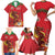 Custom Wales Football Family Matching Short Sleeve Bodycon Dress and Hawaiian Shirt Y Ddraig Goch Ddyry Cychwyn