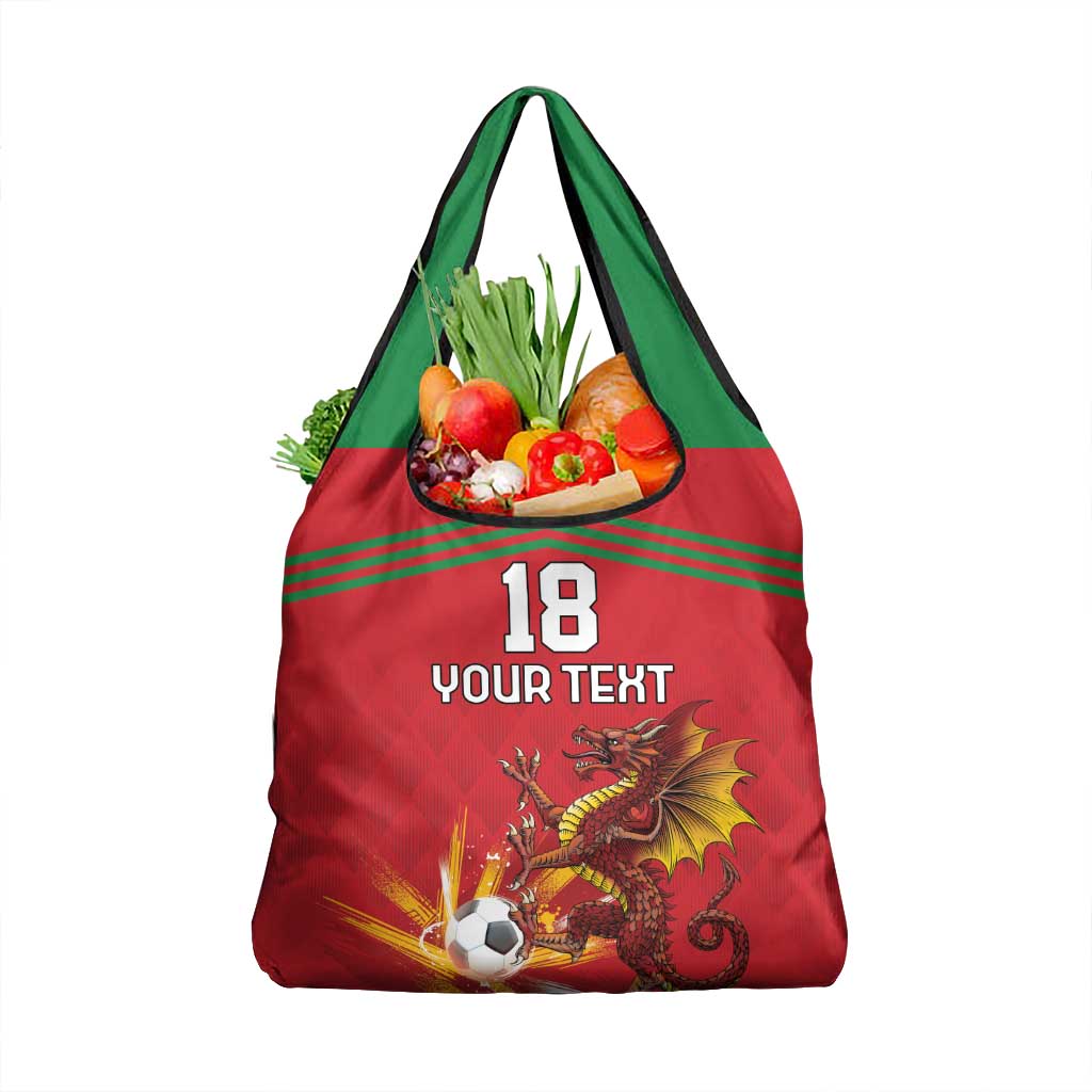 Custom Wales Football Grocery Bag Y Ddraig Goch Ddyry Cychwyn