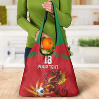 Custom Wales Football Grocery Bag Y Ddraig Goch Ddyry Cychwyn