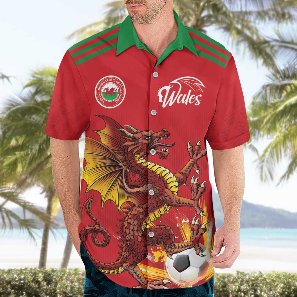 Custom Wales Football Hawaiian Shirt Y Ddraig Goch Ddyry Cychwyn
