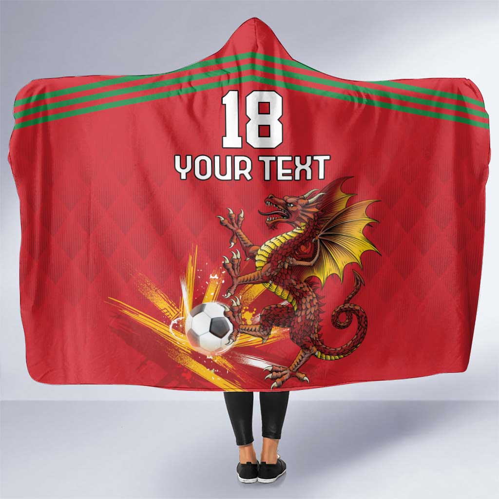 Custom Wales Football Hooded Blanket Y Ddraig Goch Ddyry Cychwyn
