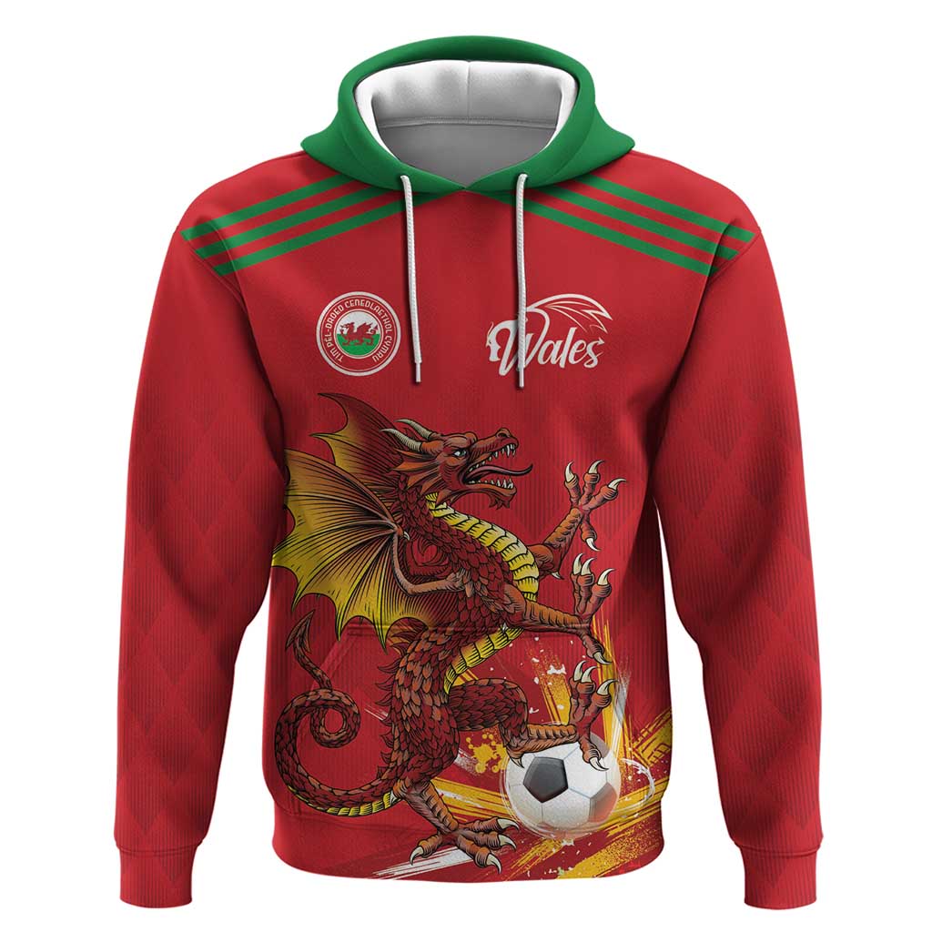 Custom Wales Football Hoodie Y Ddraig Goch Ddyry Cychwyn