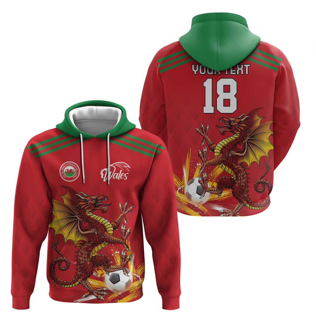 Custom Wales Football Hoodie Y Ddraig Goch Ddyry Cychwyn