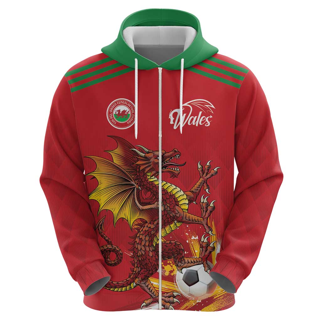 Custom Wales Football Hoodie Y Ddraig Goch Ddyry Cychwyn