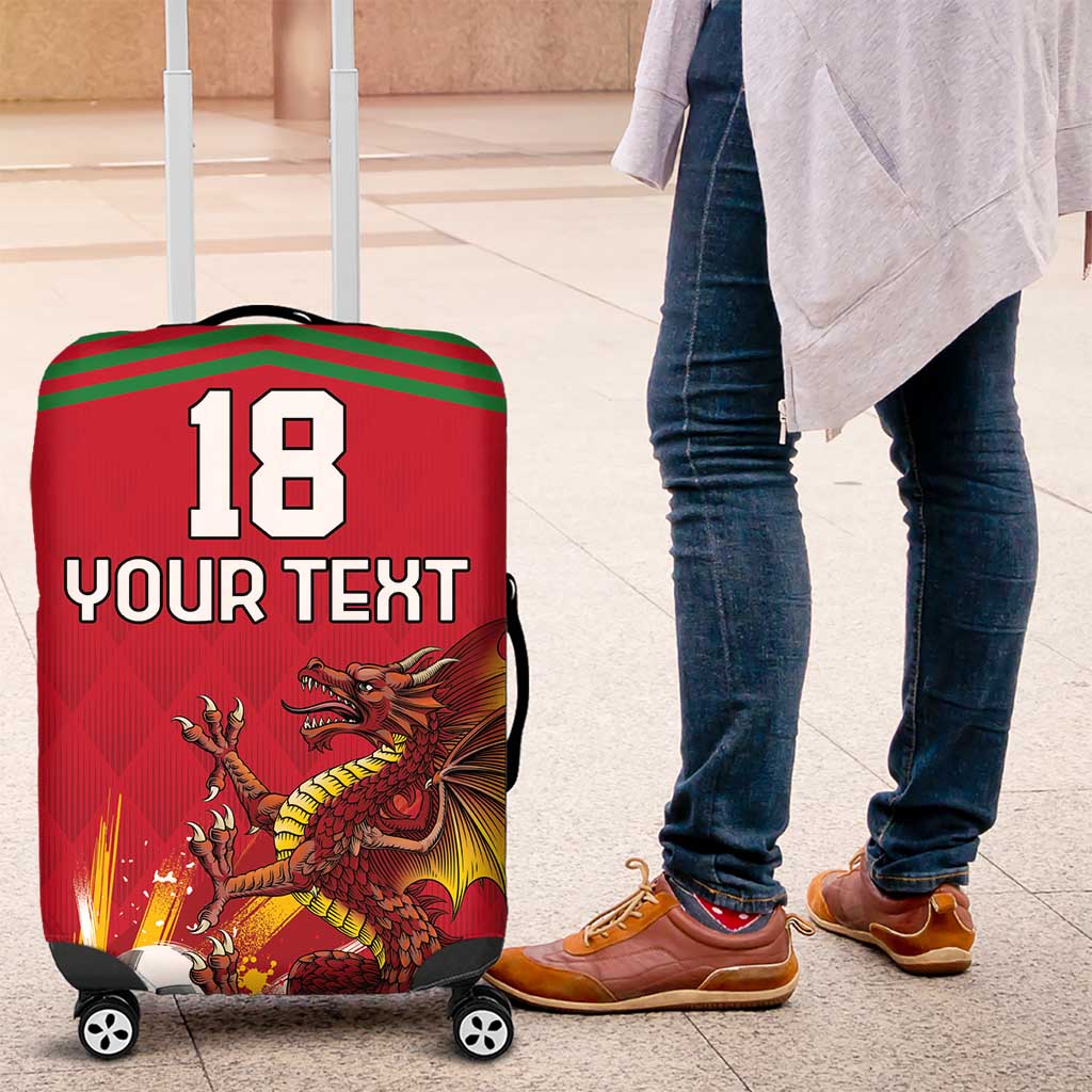 Custom Wales Football Luggage Cover Y Ddraig Goch Ddyry Cychwyn