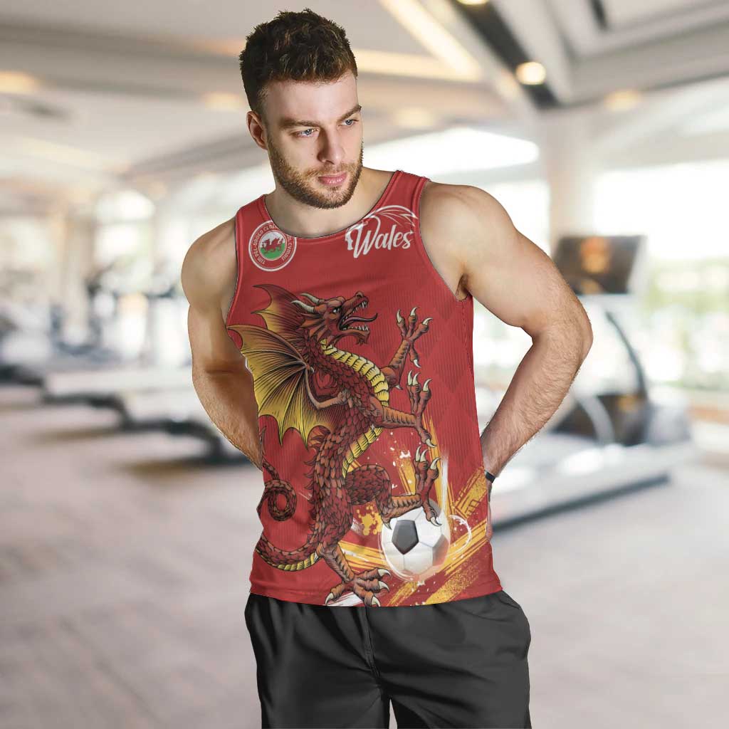 Custom Wales Football Men Tank Top Y Ddraig Goch Ddyry Cychwyn