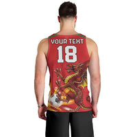 Custom Wales Football Men Tank Top Y Ddraig Goch Ddyry Cychwyn