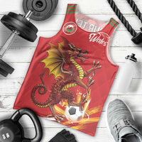Custom Wales Football Men Tank Top Y Ddraig Goch Ddyry Cychwyn