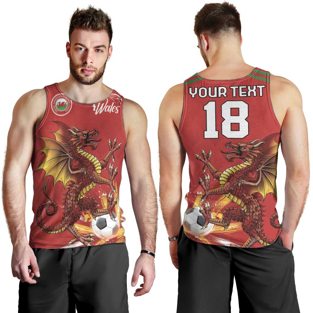 Custom Wales Football Men Tank Top Y Ddraig Goch Ddyry Cychwyn
