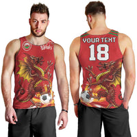 Custom Wales Football Men Tank Top Y Ddraig Goch Ddyry Cychwyn