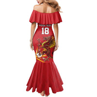 Custom Wales Football Mermaid Dress Y Ddraig Goch Ddyry Cychwyn