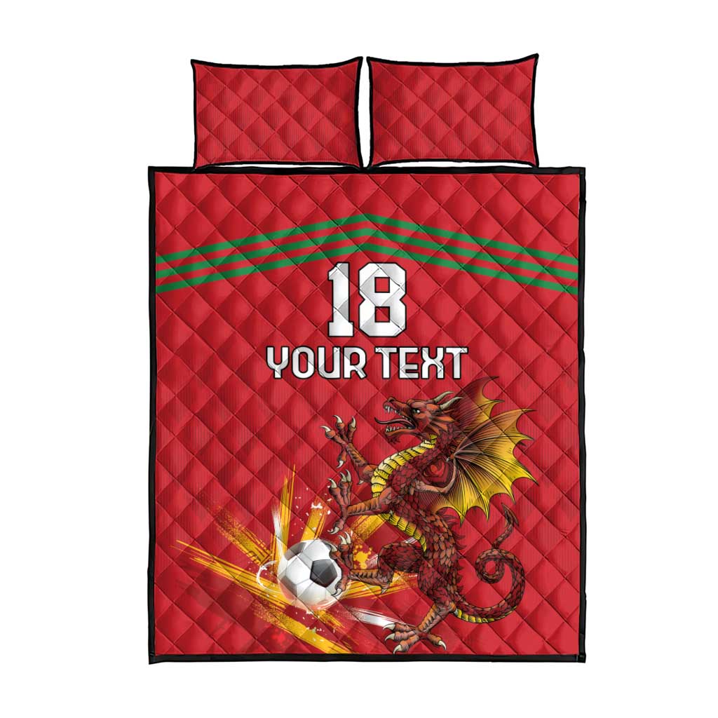 Custom Wales Football Quilt Bed Set Y Ddraig Goch Ddyry Cychwyn