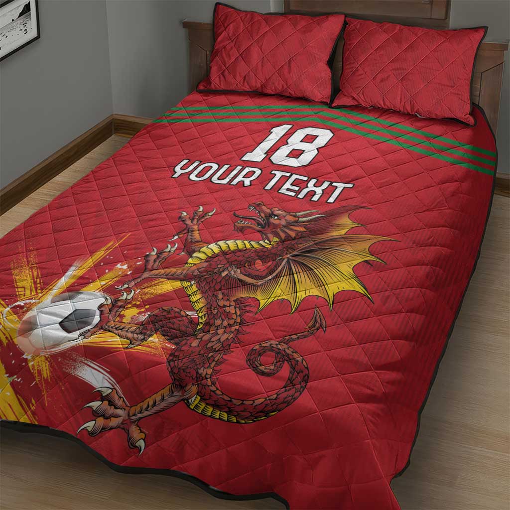 Custom Wales Football Quilt Bed Set Y Ddraig Goch Ddyry Cychwyn