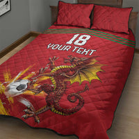 Custom Wales Football Quilt Bed Set Y Ddraig Goch Ddyry Cychwyn