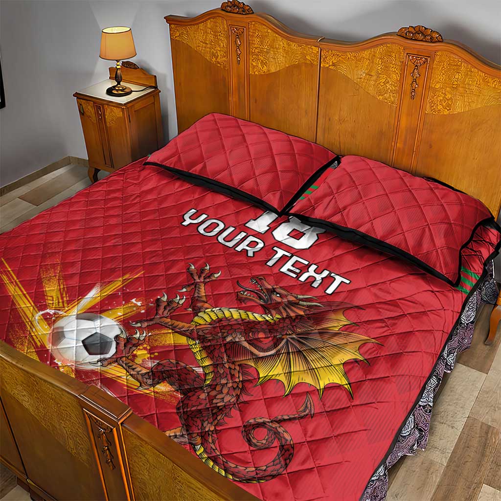 Custom Wales Football Quilt Bed Set Y Ddraig Goch Ddyry Cychwyn
