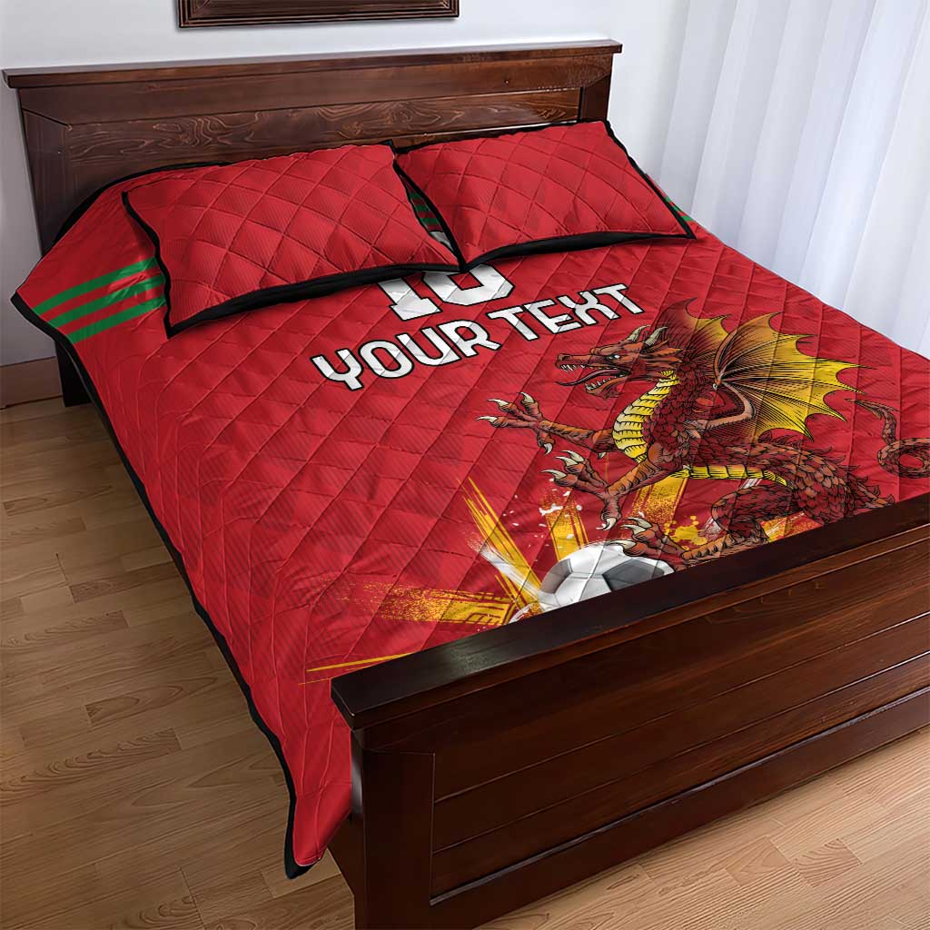 Custom Wales Football Quilt Bed Set Y Ddraig Goch Ddyry Cychwyn