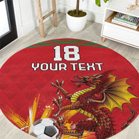 Custom Wales Football Round Carpet Y Ddraig Goch Ddyry Cychwyn