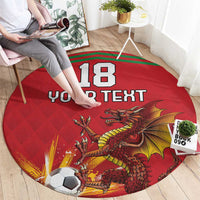 Custom Wales Football Round Carpet Y Ddraig Goch Ddyry Cychwyn