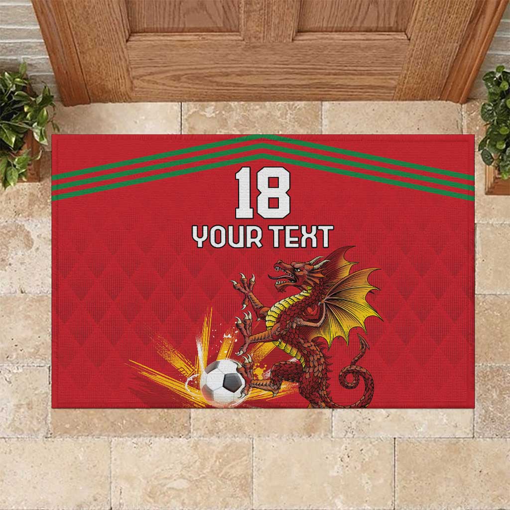 Custom Wales Football Rubber Doormat Y Ddraig Goch Ddyry Cychwyn
