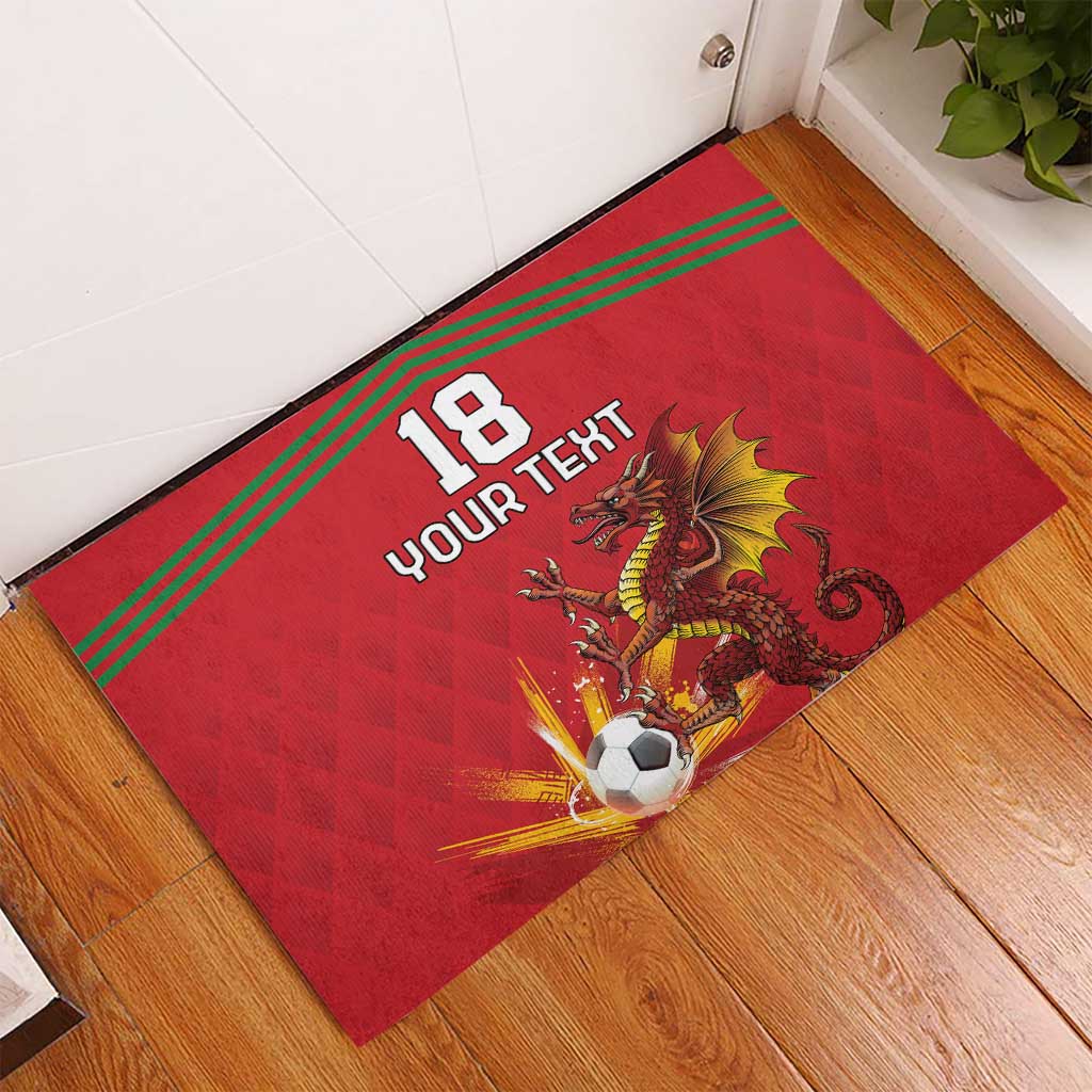 Custom Wales Football Rubber Doormat Y Ddraig Goch Ddyry Cychwyn
