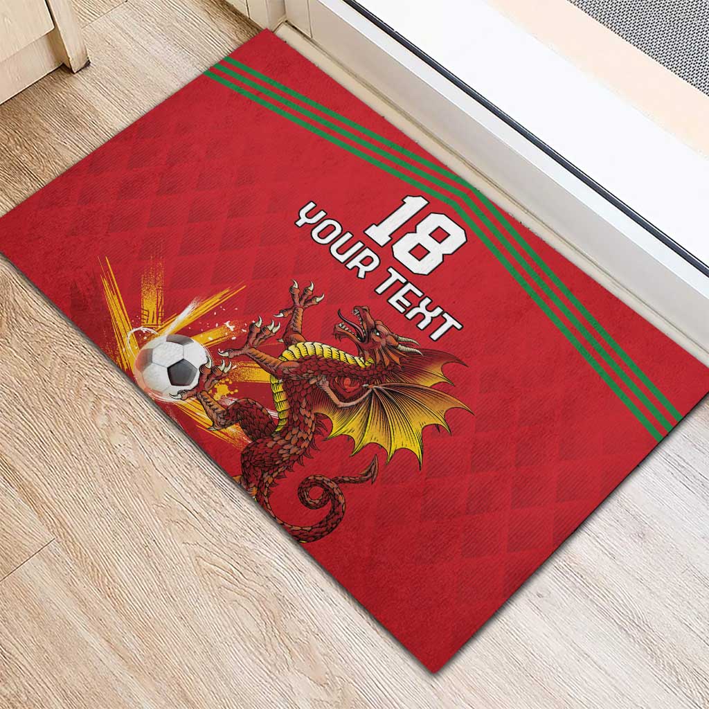 Custom Wales Football Rubber Doormat Y Ddraig Goch Ddyry Cychwyn