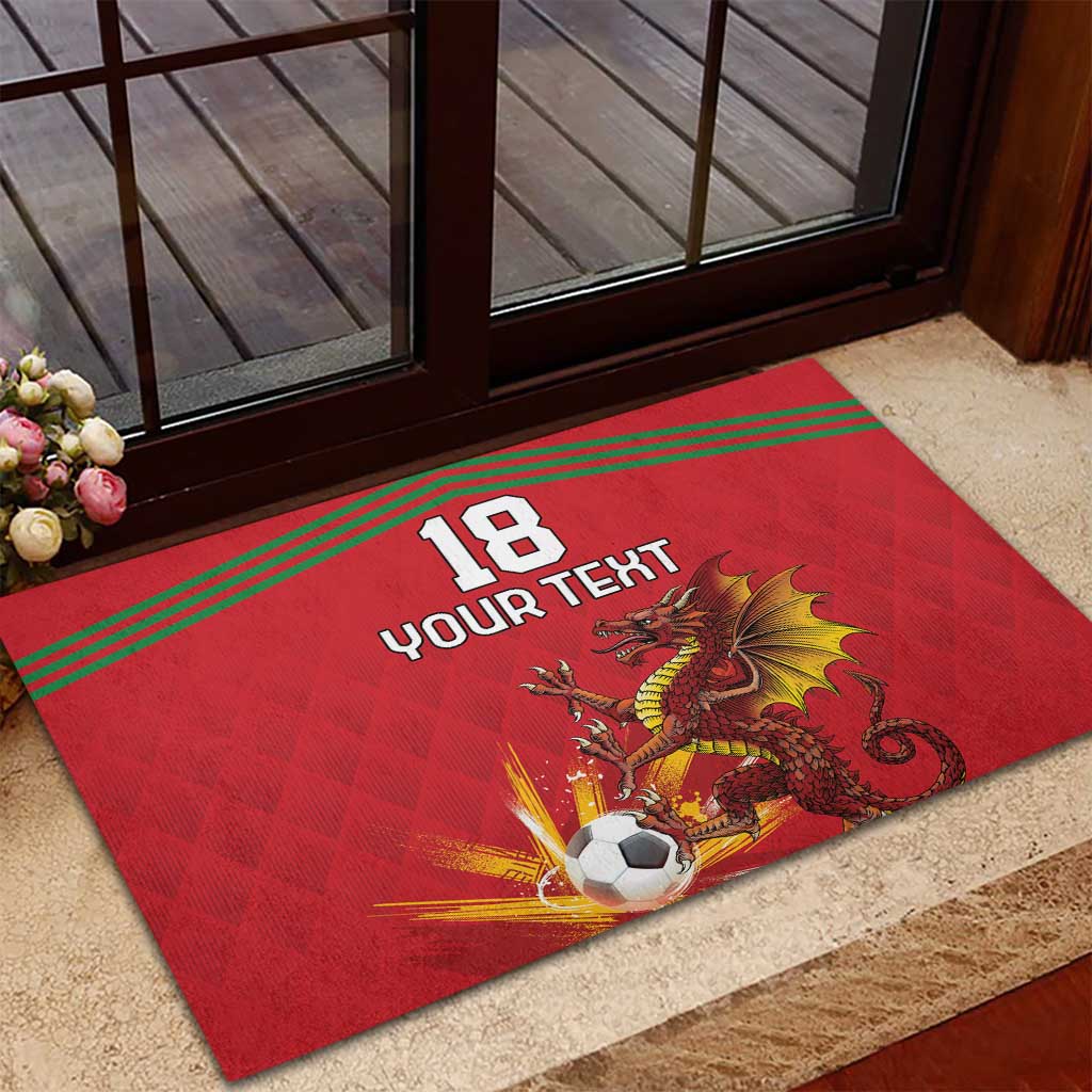 Custom Wales Football Rubber Doormat Y Ddraig Goch Ddyry Cychwyn
