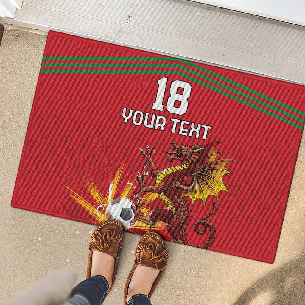 Custom Wales Football Rubber Doormat Y Ddraig Goch Ddyry Cychwyn