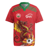 Custom Wales Football Rugby Jersey Y Ddraig Goch Ddyry Cychwyn