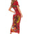 Custom Wales Football Short Sleeve Bodycon Dress Y Ddraig Goch Ddyry Cychwyn