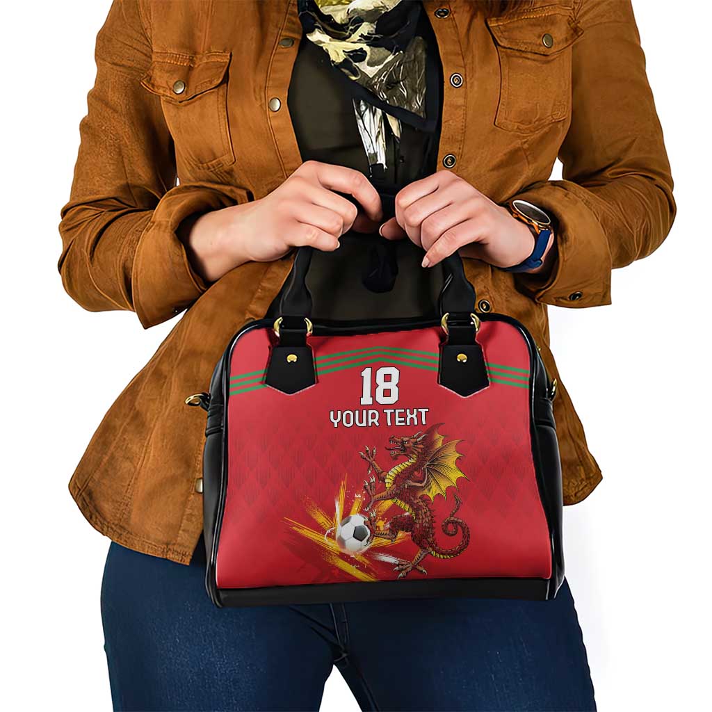 Custom Wales Football Shoulder Handbag Y Ddraig Goch Ddyry Cychwyn