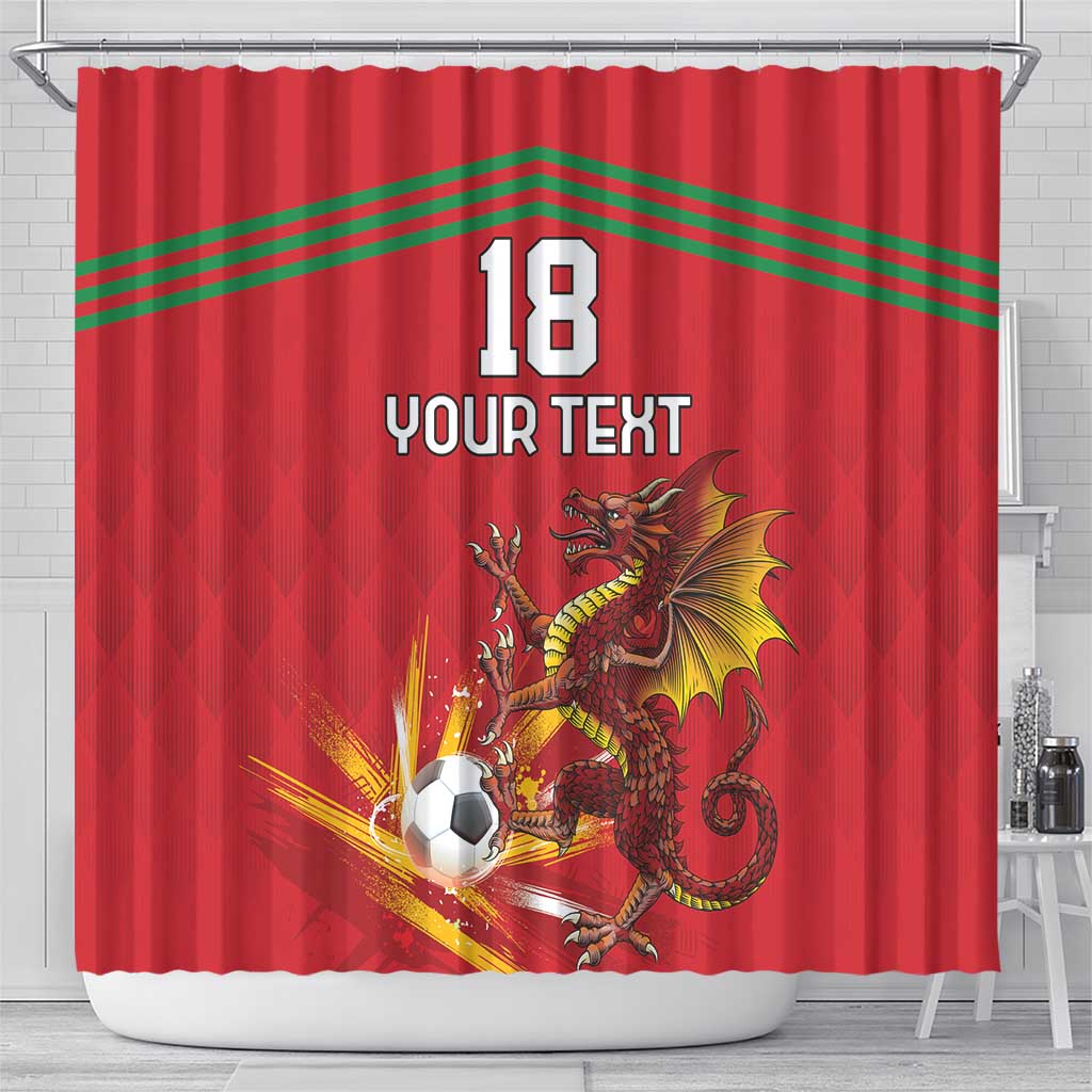 Custom Wales Football Shower Curtain Y Ddraig Goch Ddyry Cychwyn