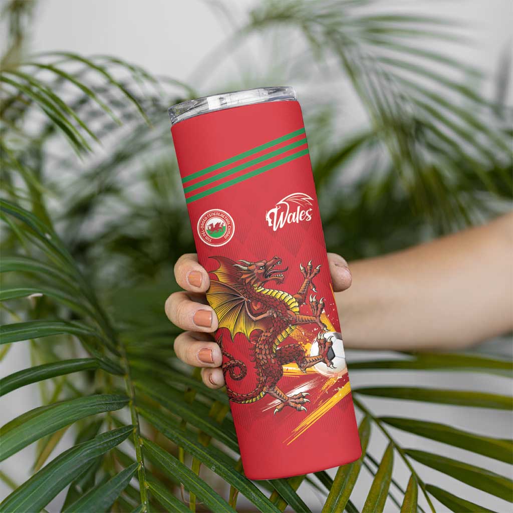 Custom Wales Football Skinny Tumbler Y Ddraig Goch Ddyry Cychwyn