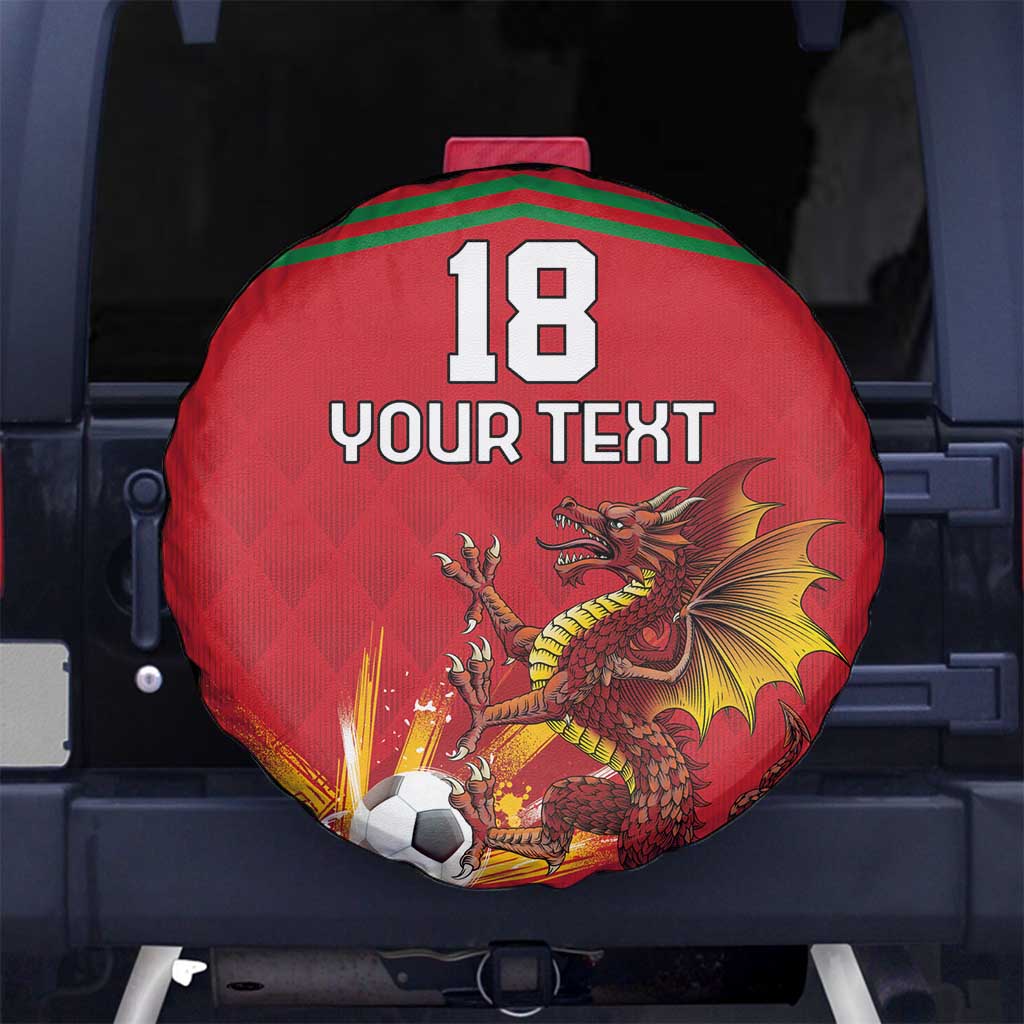 Custom Wales Football Spare Tire Cover Y Ddraig Goch Ddyry Cychwyn